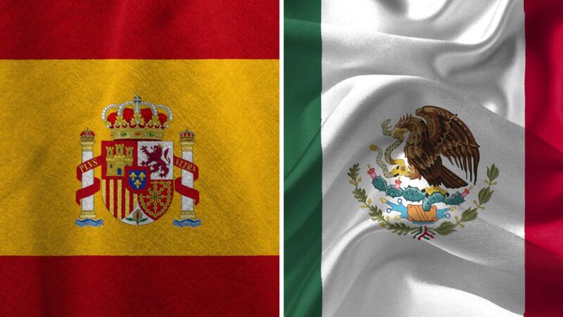 Flags of Spain and Mexico